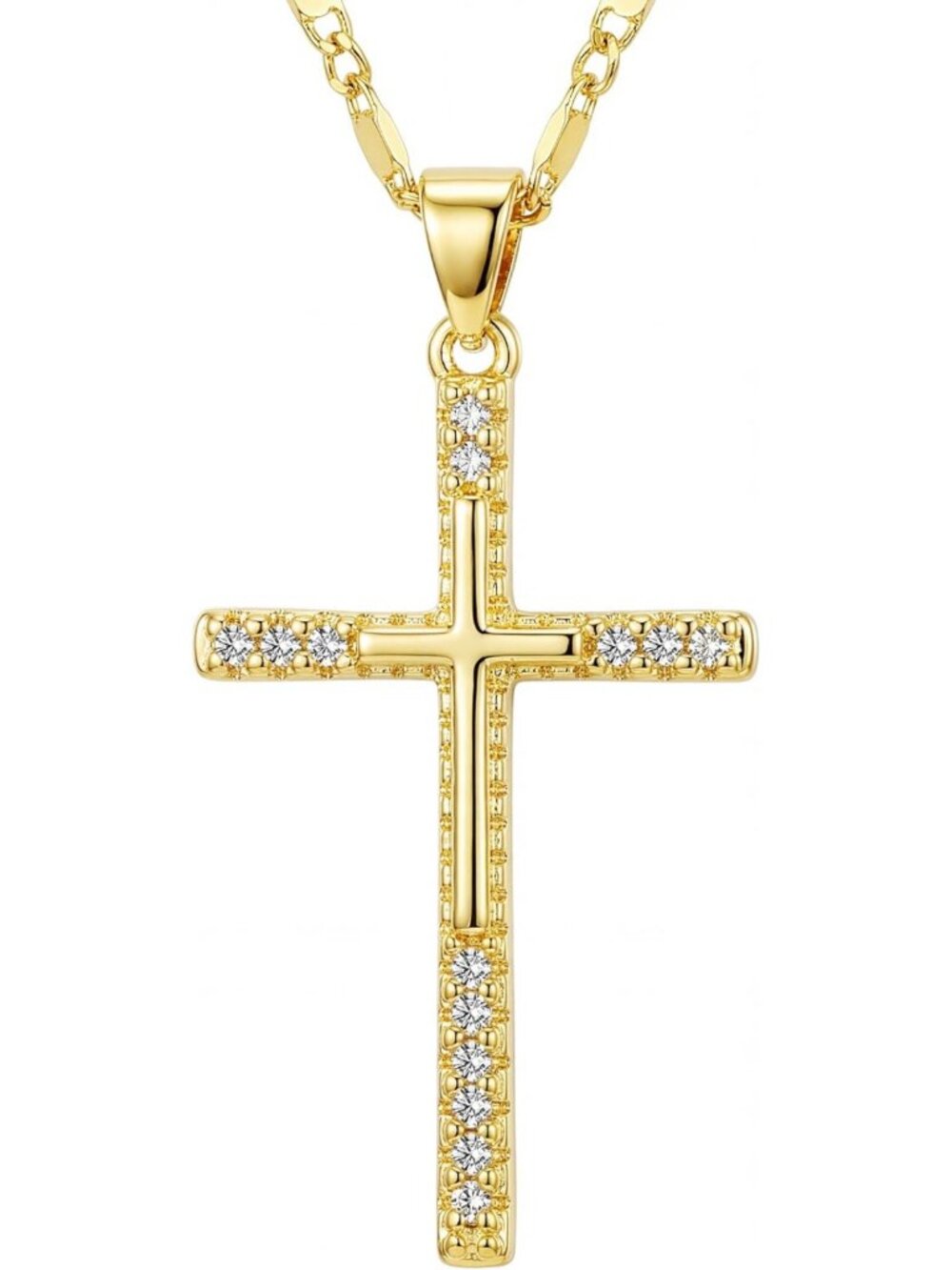 Elegant 14K Gold Cross Necklace for Women | Christian Faith Jewelry Pendant